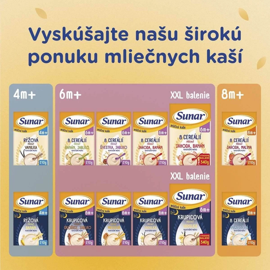 Papilla Sunar con 8 cereales fresas, plátano 210 g