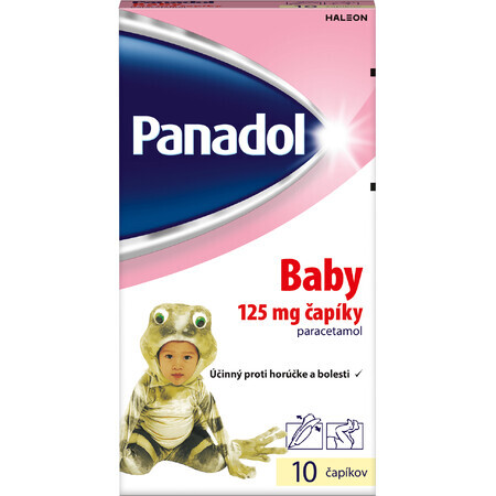 Panadol Baby supositorios 125mg para la fiebre y el dolor en niños 10 unid.