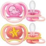 Philips Avent Soother Ultra air pastel, 6-18m, girl, 2 pcs