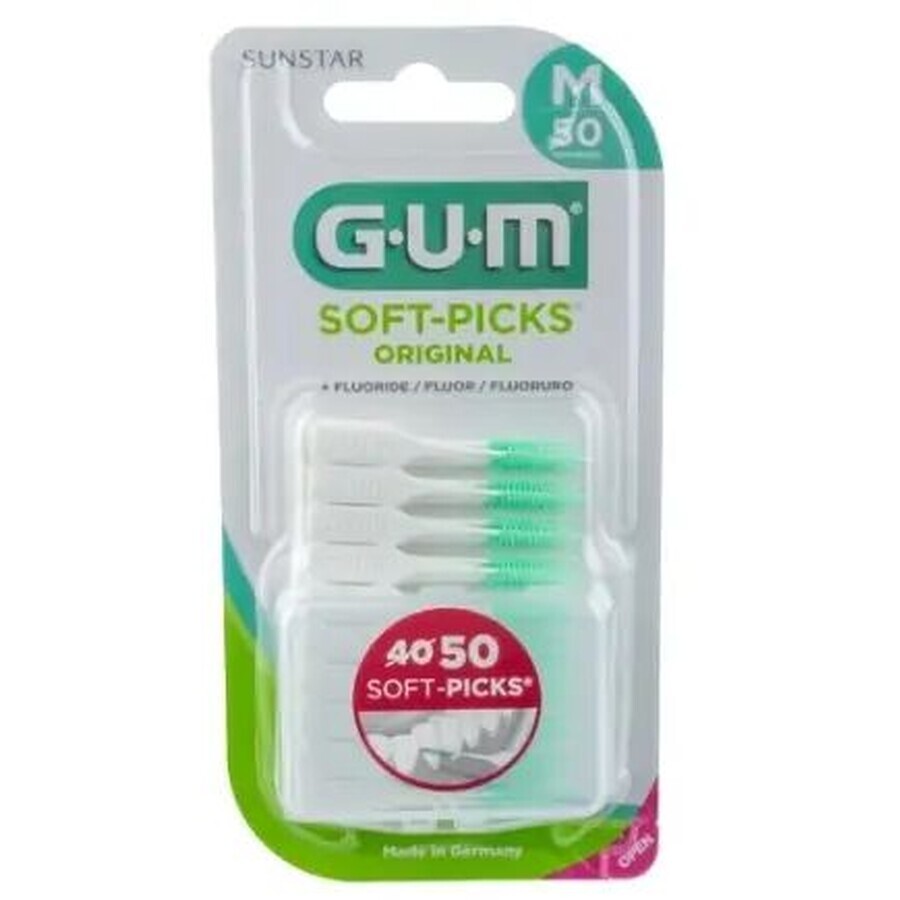 Gum Soft-Picks interdentale tandenborstel met fluoride medium 50 stuks