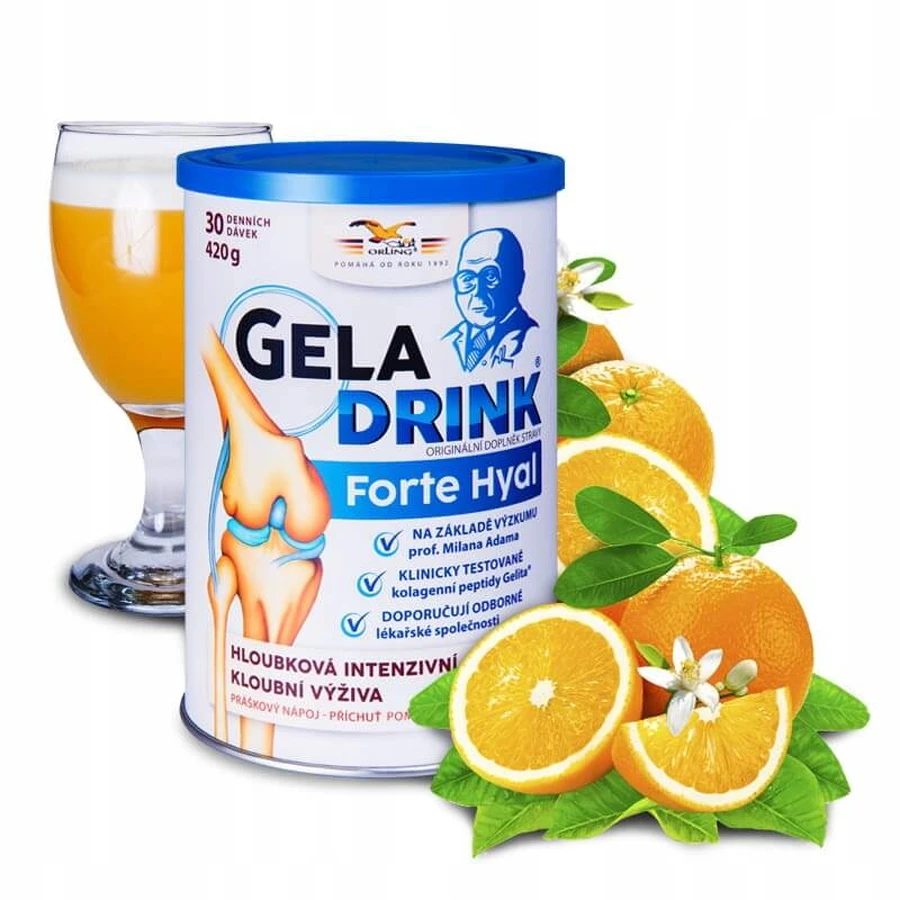 Geladrink Forte Hyal drink powder orange 420 g: ceny i cechy