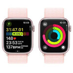 Apple Watch Series 9 GPS 45mm carcasă din aluminiu cu curea sport, roz