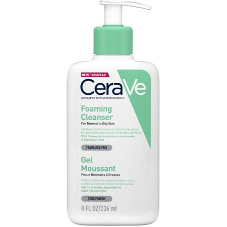 CeraVe Gel nettoyant moussant pour peau normale à grasse 236 ml