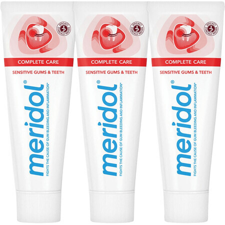 Meridol Complete Care Toothpaste for sensitive gums and teeth 3 x 75 ml