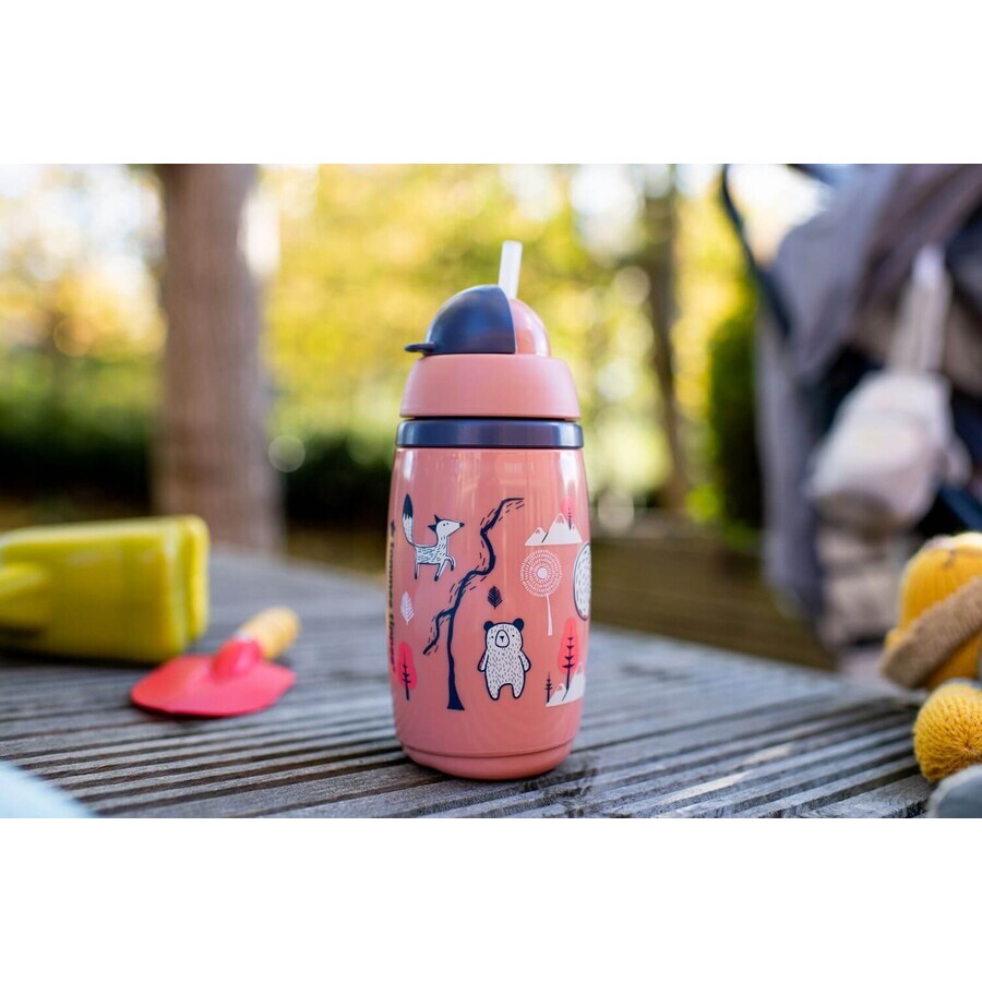 Tommee Tippee Superstar, cană sport fără scurgere, 12m+, roz 266 ml