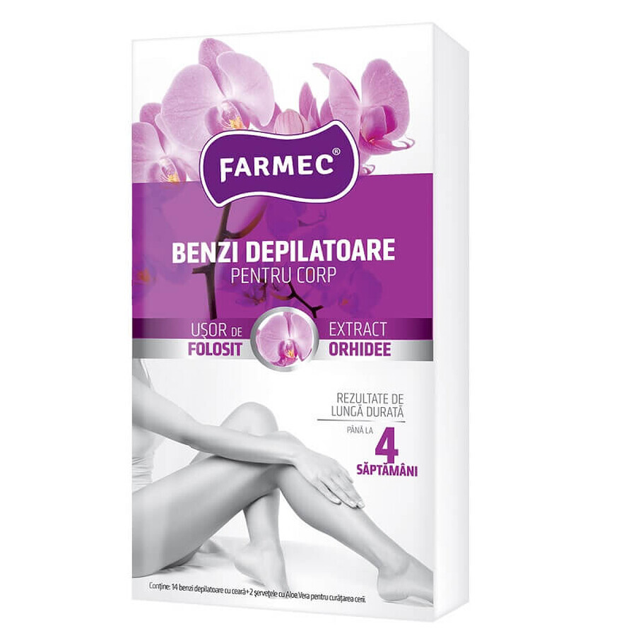 Ontharingsstrips met orchideeënextract voor lichaam, 7 stuks, Farmec