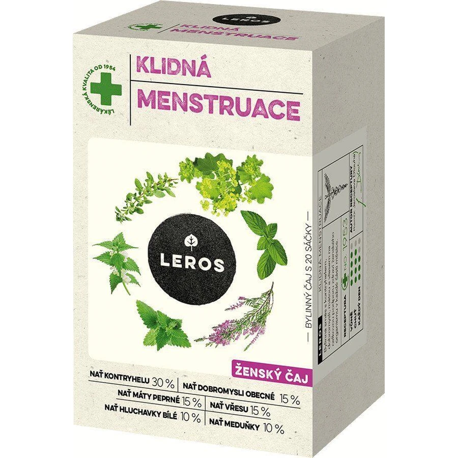 Leros Natur Vrouwenthee Kalmeert Menstruatie 20 x 1,5 g
