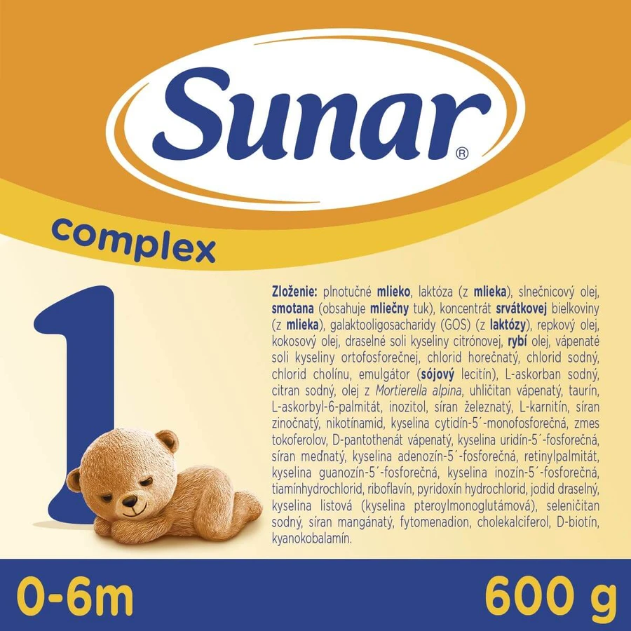 Sunar Complex 1 volledige zuigelingenvoeding poeder 600 g