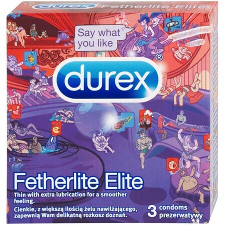 Durex Fetherlite Elite 3 pcs Préservatifs Durex Fetherlite Elite