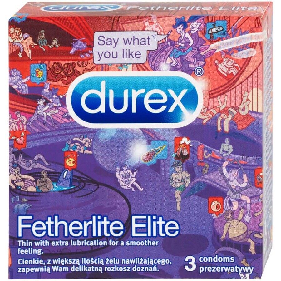 Durex Fetherlite Elite 3 pcs Préservatifs Durex Fetherlite Elite