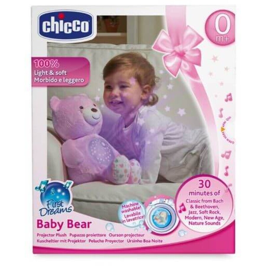 Nana Chicco Osito de peluche con retroproyector y música Primeros sueños del osito - rosa 0m+