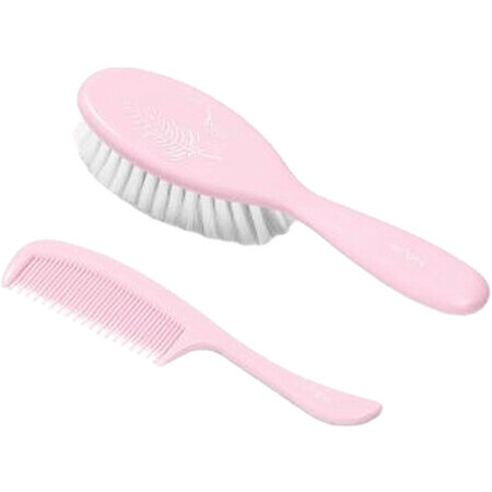 BabyOno Brush and comb for soft pink hair