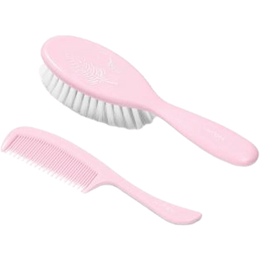 BabyOno Brush and comb for soft pink hair