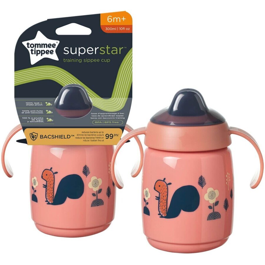 Tommee Tippee Tippee Superstar Sippee Non-Drip beker 6m+, roze 300 ml