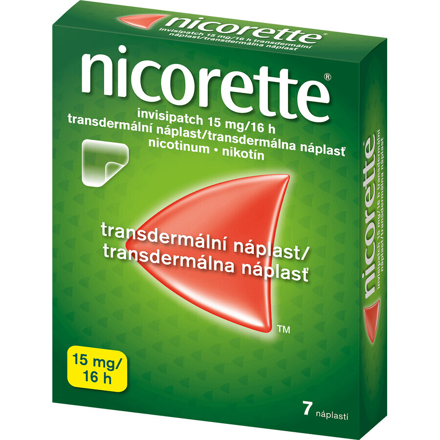 Nicorette invisipatch 15 mg/16 h transdermal patch 7 pcs