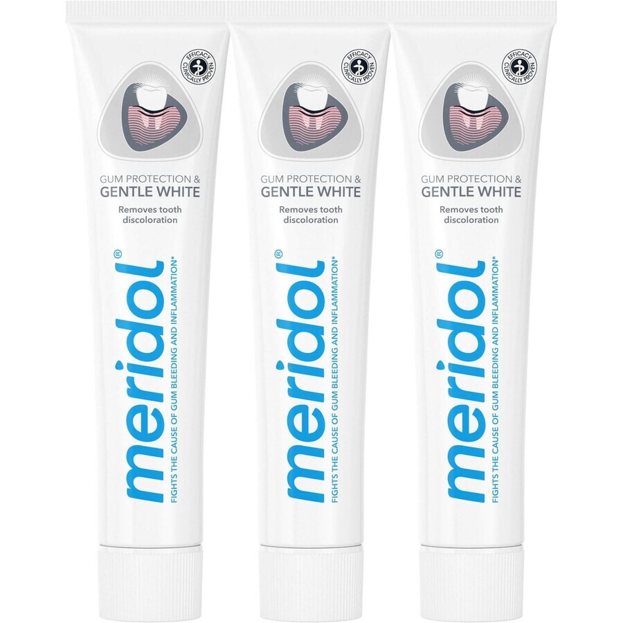 Toothpaste Meridol Gum Protection & Gentle White 3 x 75 ml