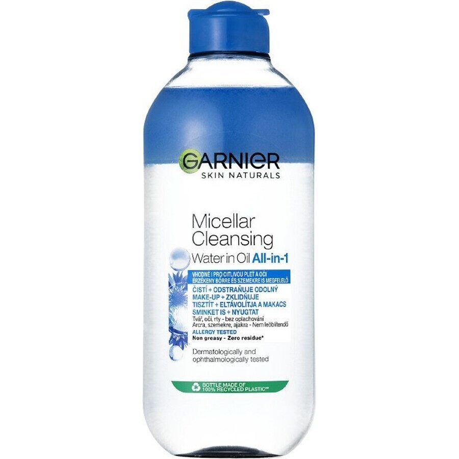 Garnier Skin Naturals acqua micellare nutriente bifasica per occhi sensibili, 400 ml