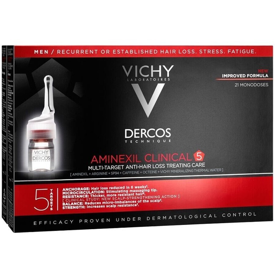 Vichy Dercos Aminexil Clinical 5 für Männer 21 x 6 ml