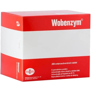 Wobenzym enzyme medicine, 200 enteric-coated tablets, Mucos Pharma