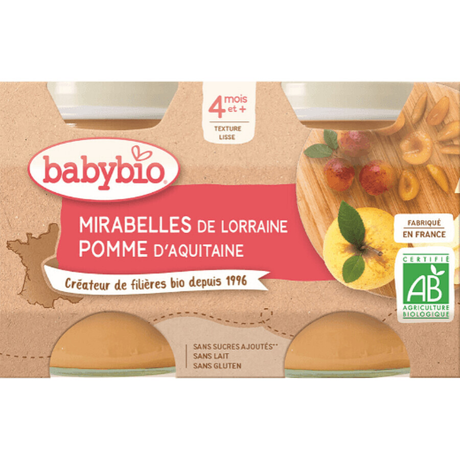 Babybio snack met mirabelle fruit en appel 2 x 130 g