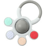 BabyOno Silicone Ortho Bijtring met rammelaar 0m+ 1 st