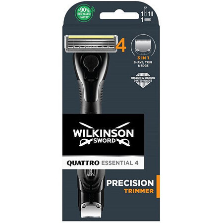 Wilkinson Wilkinson Sword Quattro Essential Präzisionstrimmer Rasierer + 1 Ersatzkopf