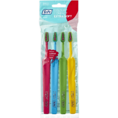 TePe Cepillo de dientes Compact Colour X-soft Cepillo de dientes Compact Colour X-soft en bolsa 3+1 gratis 4 uds.