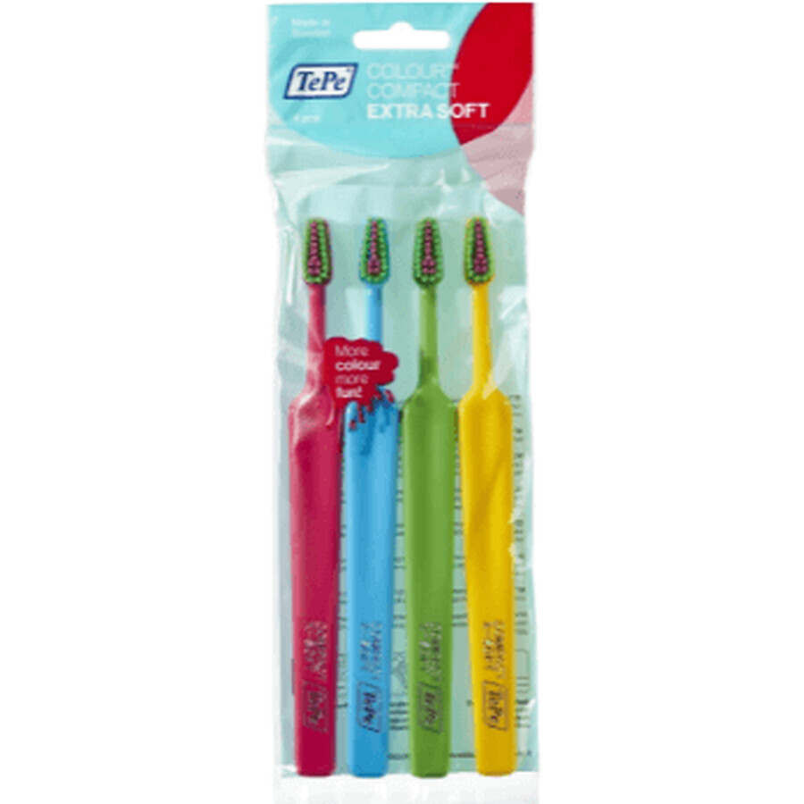 TePe Cepillo de dientes Compact Colour X-soft Cepillo de dientes Compact Colour X-soft en bolsa 3+1 gratis 4 uds.