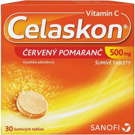 Celaskon Vitamin C 500 mg Red Orange 30 effervescent tablets