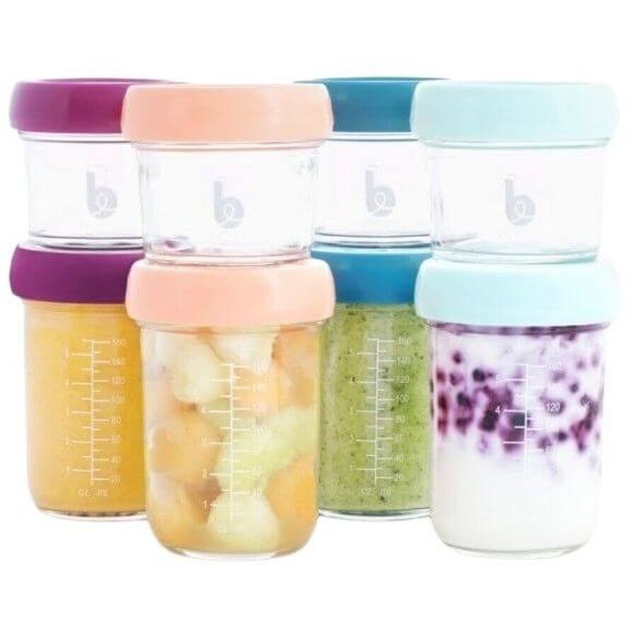 Babymoov Glazen schaaltjes met deksel MULTISET (4 x 100 ml + 4 x 220 ml) 8 stuks