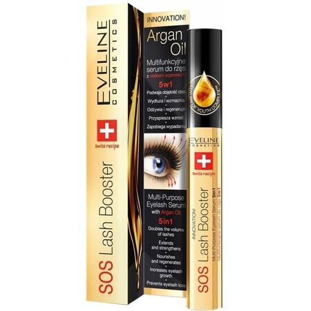 Eveline Cosmetics SOS Lash Booster Serum para pestañas con aceite de argán 10 ml