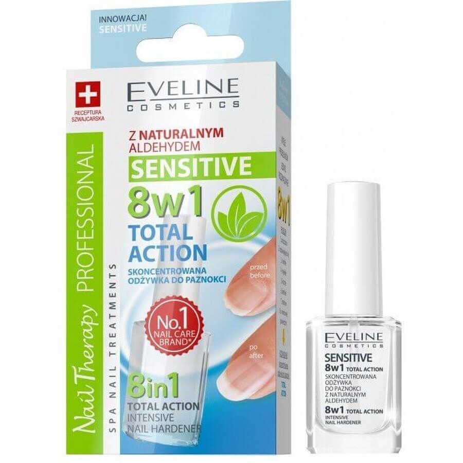 Eveline Cosmetics SPA Nail Therapy Total Action 8v1 Esmalte para uñas sensibles 12 ml