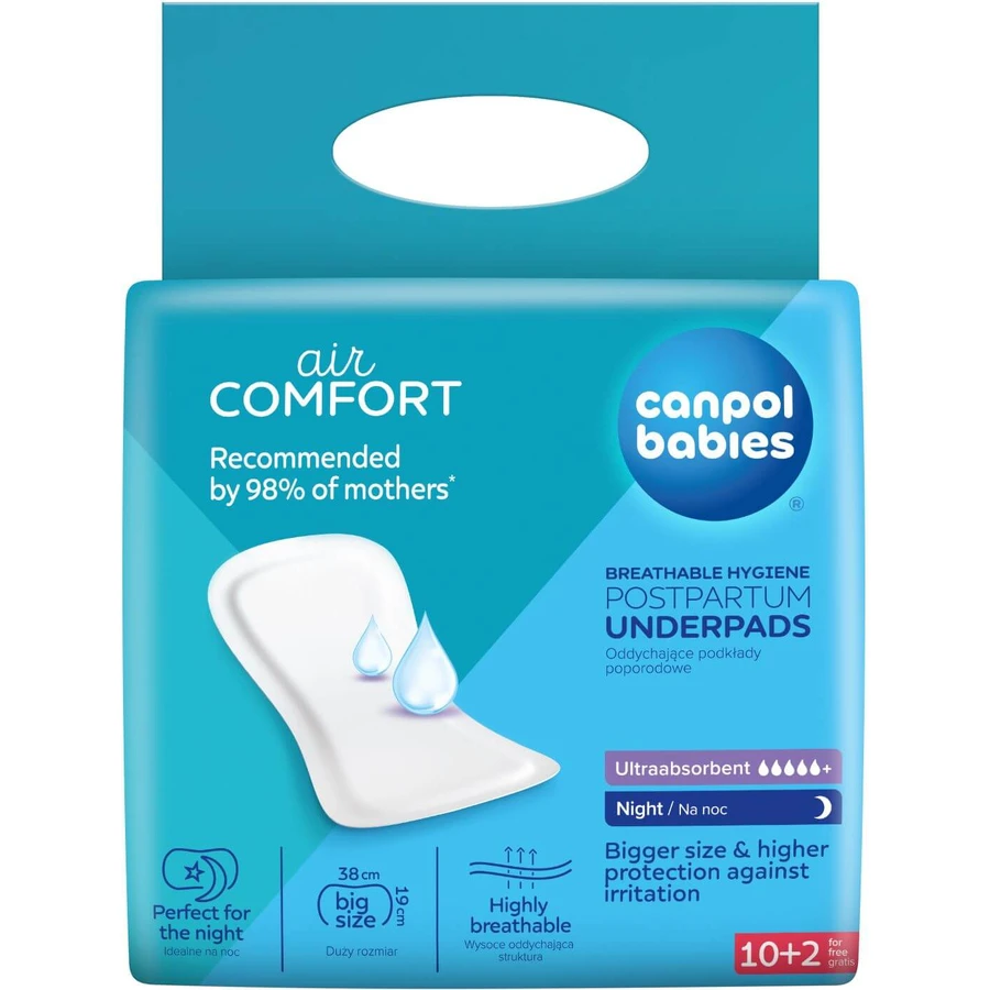 Postpartum night pads for babies Canpol - ultra absorbent, 10 pcs