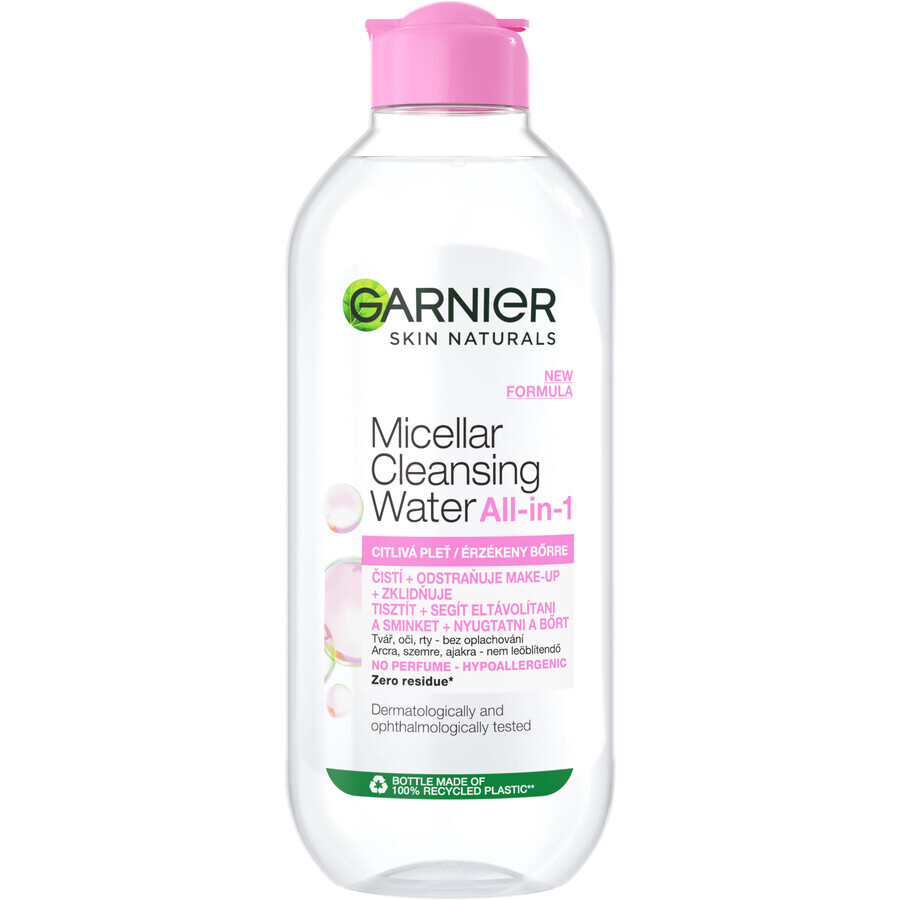 Garnier Skin Naturals Acqua micellare 3 in 1 per pelli sensibili, 400 ml