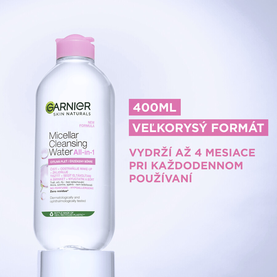 Garnier Skin Naturals Acqua micellare 3 in 1 per pelli sensibili, 400 ml