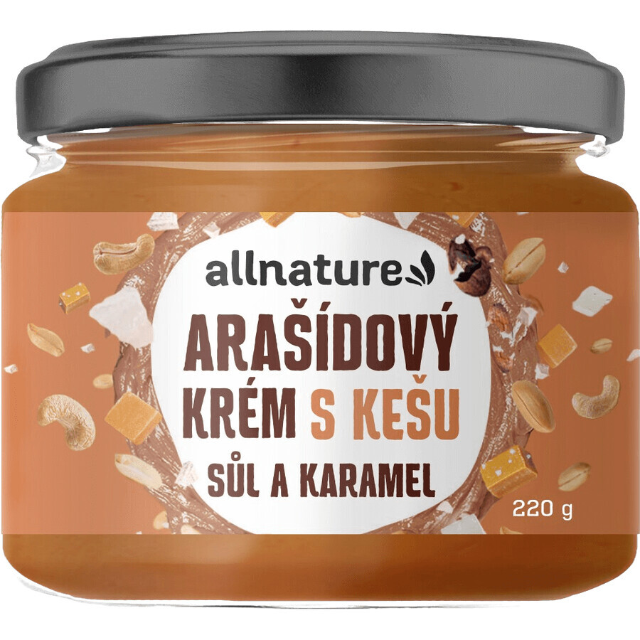 Allnature Pindacrème met cashewnoten, zout en karamel 220 g