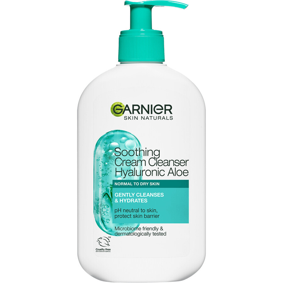 Garnier Skin Naturals Crema detergente lenitiva con acido ialuronico e aloe vera, 250 ml