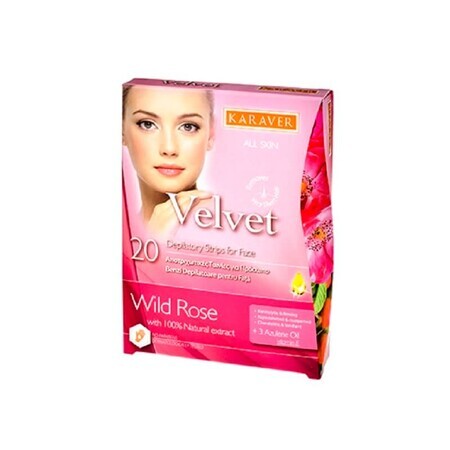 Ontharingsstrips voor gezicht met Wild Rose Velvet, 20 stuks, Karaver