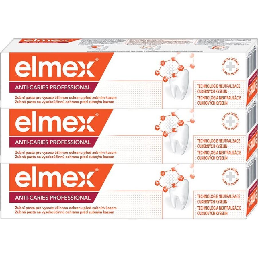 Elmex Anti-Caries Protection Professional Toothpaste 3 x 75 ml