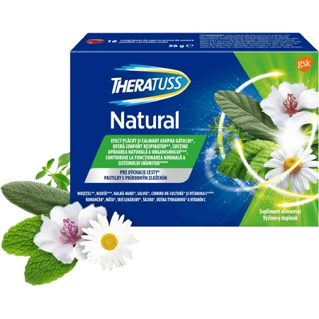 TheraTuss Natural Lozenges pour les maux de gorge 16 comprimés