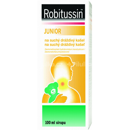 Robitussin Junior siroop voor droge geïrriteerde hoest bij kinderen 100 ml