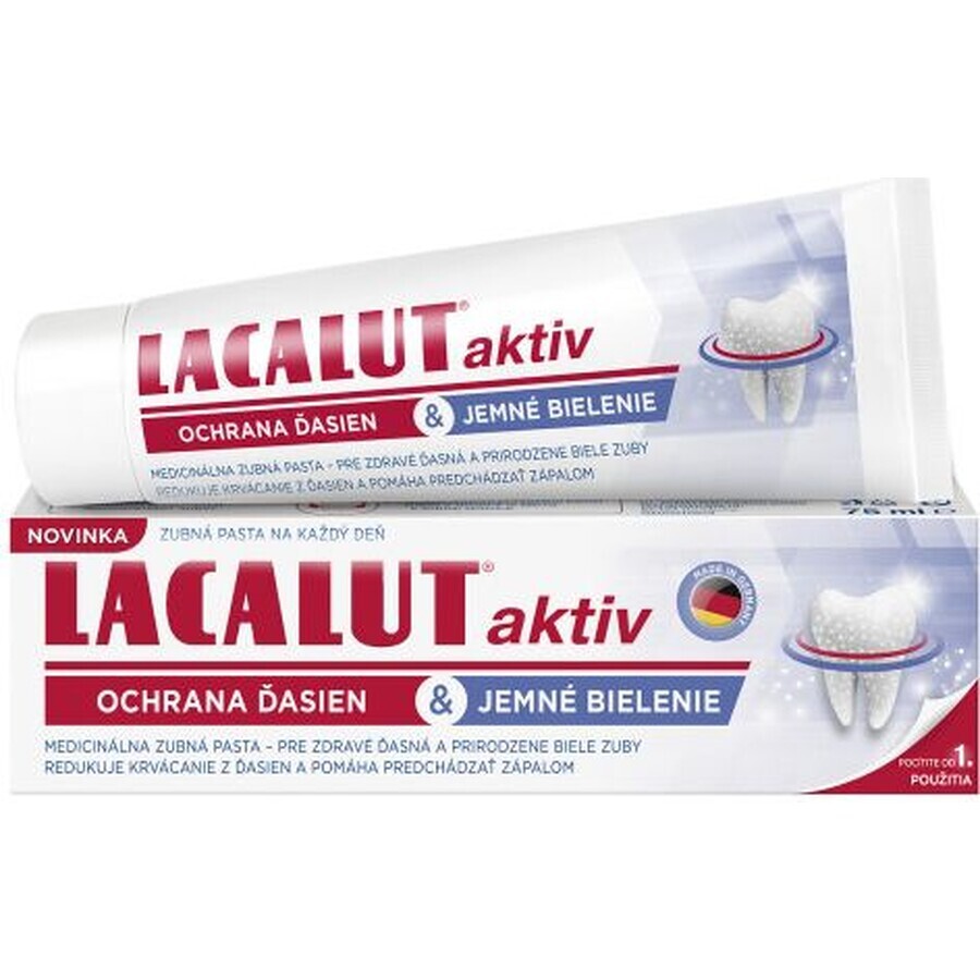 Lacalut aktiv Dentifrice pour la protection des gencives et le blanchiment en douceur 75 ml