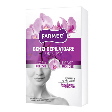 Ontharingsstrips voor gezicht met orchideeënextract, 20 stuks, Farmec