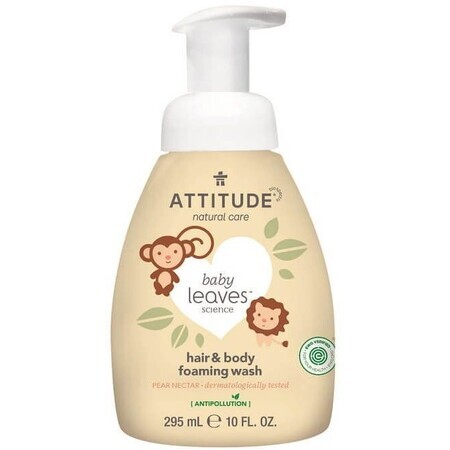 Attitude Baby Leaves Baby Shower Foam (2in1) with pear juice flavor 295 ml