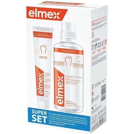 Elmex Caries Protection mondwater 400ml + Caries Protection tandpasta 75ml