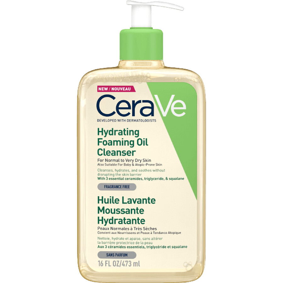 CeraVe Moisturizing Cleansing Foaming Oil with 3 ceramides and essential lipids 473 ml