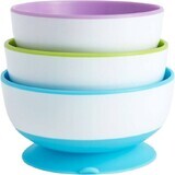 Munchkin schaaltjes met zuignappen, blauw/groen/violet 3 stuks