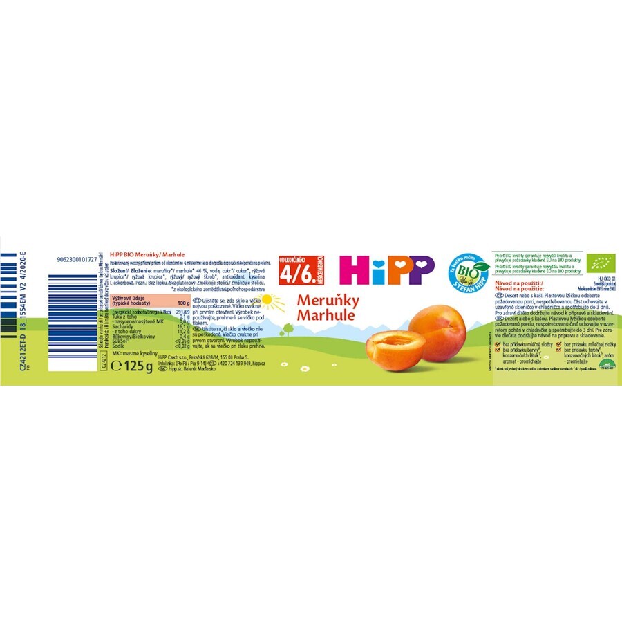 HiPP BIO Apricot, 125 g