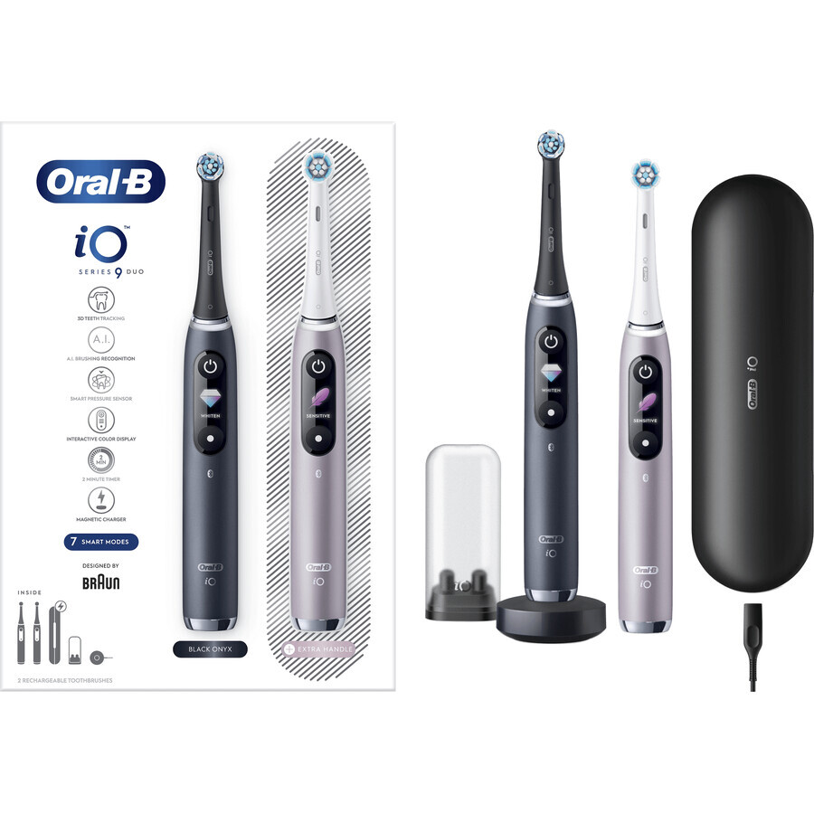 Oral-B EL.ZK Duo iO iO Series 9 Black&Rose + support + sac de voyage