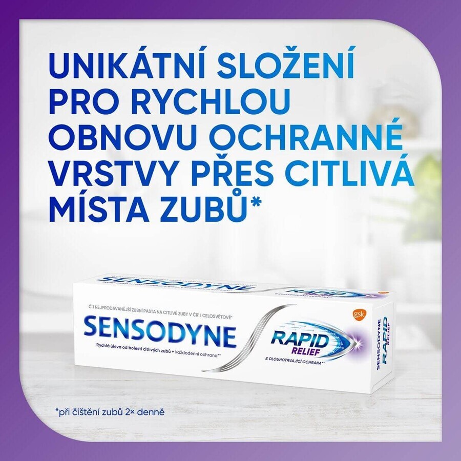 Sensodyne Tandpasta voor gevoelige tanden Rapid 3 x 75 ml